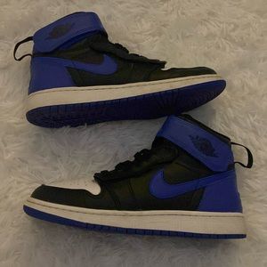 Blue and black Velcro Nike Jordan’s